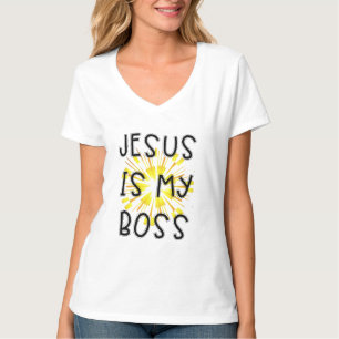 Camiseta JESUS É MEU CHEFE Personalizado Religiosa Feminina