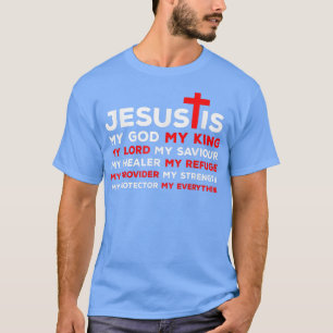 Camiseta Jesus é Meu DeusReiSenhorSalvadorRefúgioHealer
