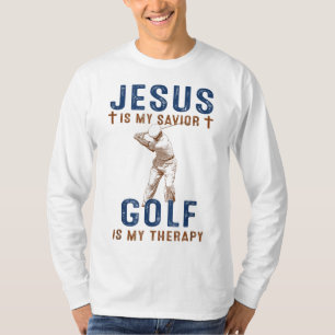 Camiseta Jesus é meu golfe salvador é minha terapia, golfe