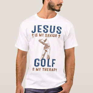 Camiseta Jesus é meu golfe salvador é minha terapia, golfe