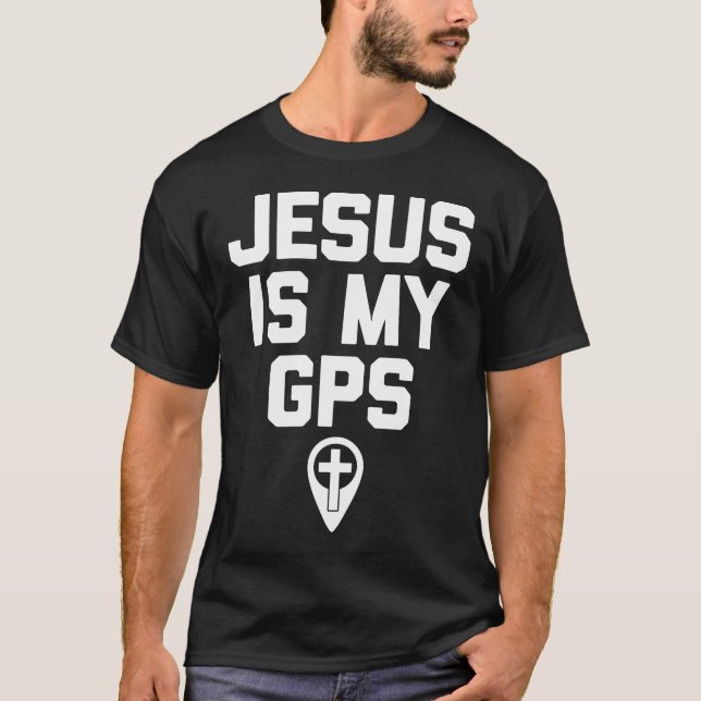 Camiseta Jesus é meu GPS Christian Engraçado (Frente)