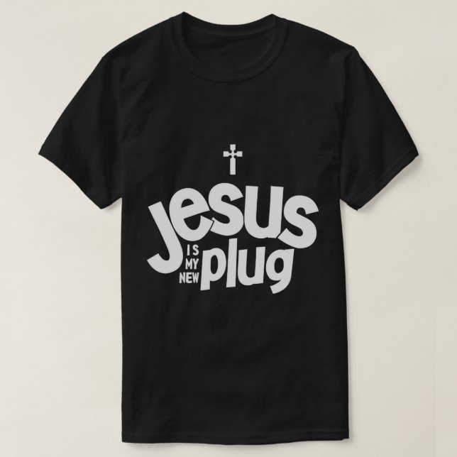 Camiseta Jesus É Meu Novo Cristão Engraçado Plug Converter  (Frente do Design)