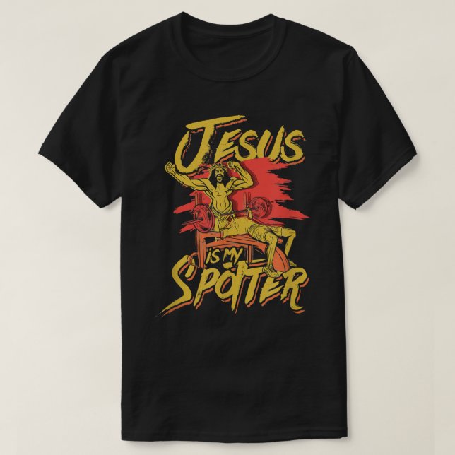 Camiseta Jesus é meu observador Jesus erguendo e construind (Frente do Design)