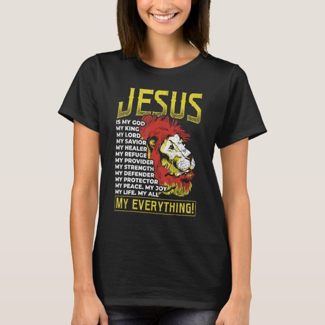 Camiseta Jesus é meu rei meu senhor meu Cristo salvador (Frente)