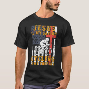 Camiseta Jesus é meu salvador, ciclismo é minha terapia, Ho