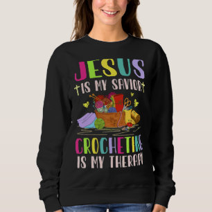 Camiseta Jesus É Meu Salvador Crocheting É Minha Terapia Pa