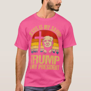 Camiseta Jesus é meu salvador é meu presidente engraçado