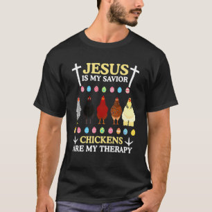 Camiseta Jesus É Meu Salvador Galinhas São Minha Terapia Ga