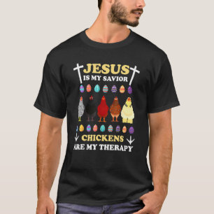 Camiseta Jesus É Meu Salvador Galinhas São Minha Terapia Ov