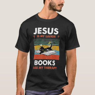 Camiseta Jesus é meu salvador Gatos são minha Terapia