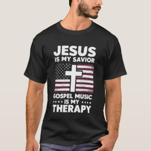 Camiseta Jesus é Meu Salvador Gospel Music é Minha Terapia 