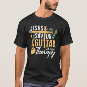 Camiseta Jesus É Meu Salvador Guitar É Minha Terapia