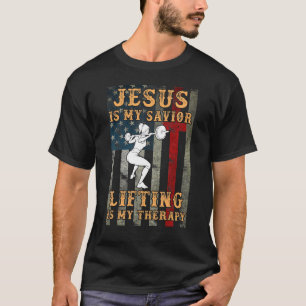 Camiseta Jesus É Meu Salvador Levantando É Minha Terapia Cr