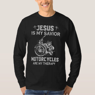 Camiseta Jesus é meu salvador motocicletas é minha terapia