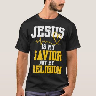 Camiseta Jesus é meu salvador não minha religião cristã Deu