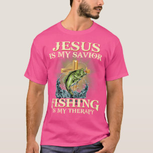 Camiseta Jesus É Meu Salvador Pescar É Minha Terapia - Jesu