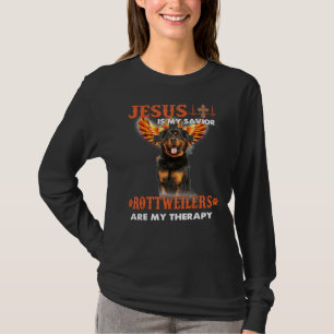 Camiseta Jesus É Meu Salvador Rottweilers É Minha Terapia