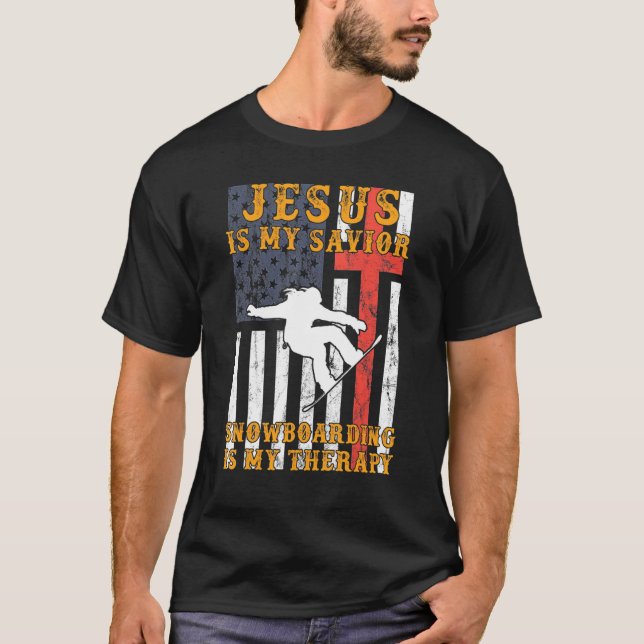 Camiseta Jesus É Meu Salvador Snowboard É Meu Capuchinho De (Frente)