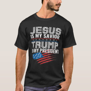 Camiseta Jesus é meu salvador Trump é meu cristão-president