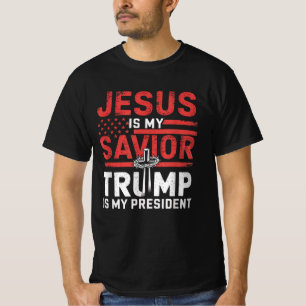 Camiseta Jesus é meu salvador, Trump é meu orgulho presiden