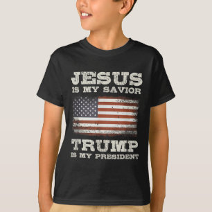 Camiseta Jesus é meu salvador, Trump é meu presidente