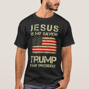 Camiseta Jesus É Meu Salvador Trump É Meu Presidente