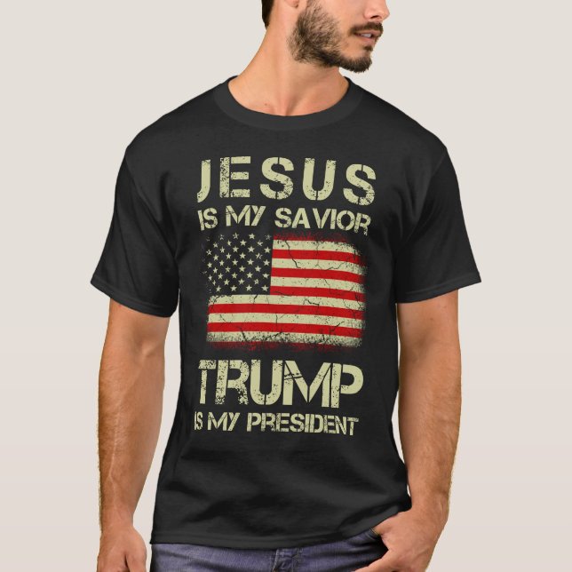 Camiseta Jesus É Meu Salvador Trump É Meu Presidente (Frente)