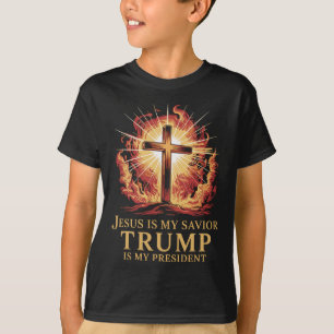 Camiseta Jesus é meu salvador Trump é meu presidente cristã