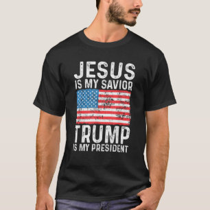 Camiseta Jesus é meu salvador Trump é meu presidente EUA