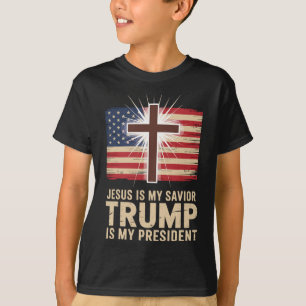 Camiseta Jesus É Meu Salvador Trump É Meu Presidente Políti