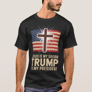 Camiseta Jesus É Meu Salvador Trump É Meu Presidente Políti