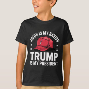 Camiseta Jesus É Meu Salvador Trump É Meu Presidente Religi