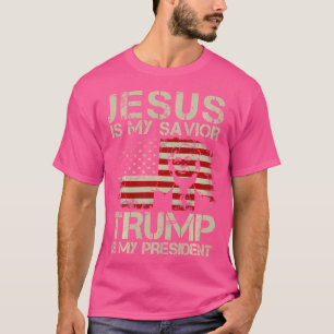 Camiseta Jesus É Meu Salvador Trump É Meu Presidente Trump 