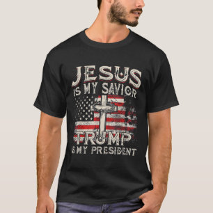 Camiseta Jesus É Meu Salvador Trump É Meu Presidente Trump