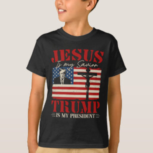 Camiseta Jesus É Meu Salvador Trump É Meu Presidente Trump