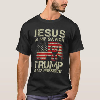 Camiseta Jesus É Meu Salvador Trump É Meu Presidente Trump 