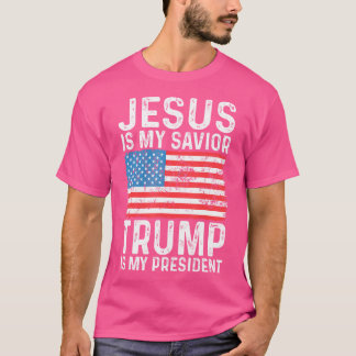 Camiseta Jesus É Meu Salvador Trump É Meu Presidente Usa Ba