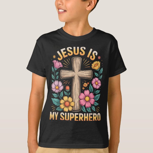 Camiseta Jesus É Meu Super-Herói (Frente)
