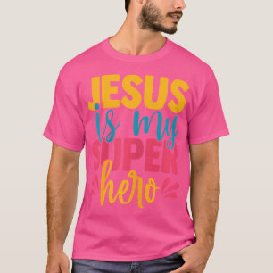 Camiseta Jesus É Meu Super-Herói Crianças Cristãs Que É Pod