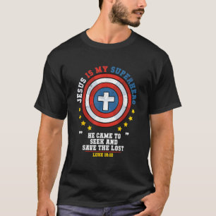 Camiseta Jesus É Meu Super Herói Luke 19 10 Ele Veio Salvar