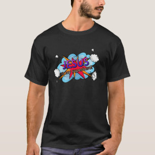 Camiseta Jesus É Meu Super-Herói Presente Cristão Fofo e Po