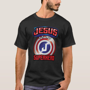 Camiseta Jesus É Meu Super-Herói Presente Cristão Poderoso
