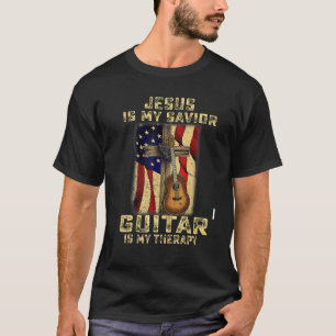 Camiseta Jesus é meu violão salvador é minha terapia cristã