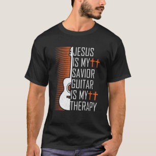 Camiseta Jesus é meu violão salvador é minha terapia cristã