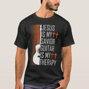 Camiseta Jesus é meu violão salvador é minha terapia cristã