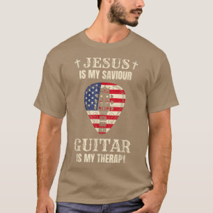 Camiseta Jesus é meu violão salvador é minha terapia para u