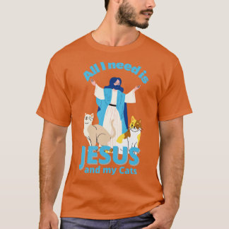 Camiseta Jesus E Meus Gatos, Diversão Cristã