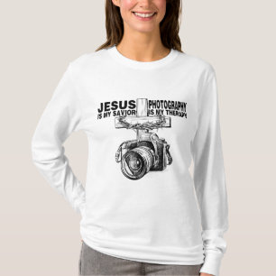 Camiseta Jesus é minha fotografia salvadora é minha terapia