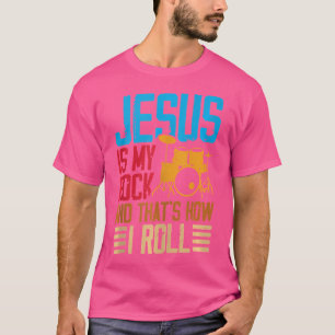 Camiseta Jesus É Minha Pedra E É Assim Que Eu Rolo Christia
