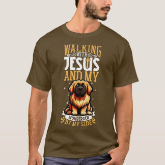 Camiseta Jesus e o cão Leonberger